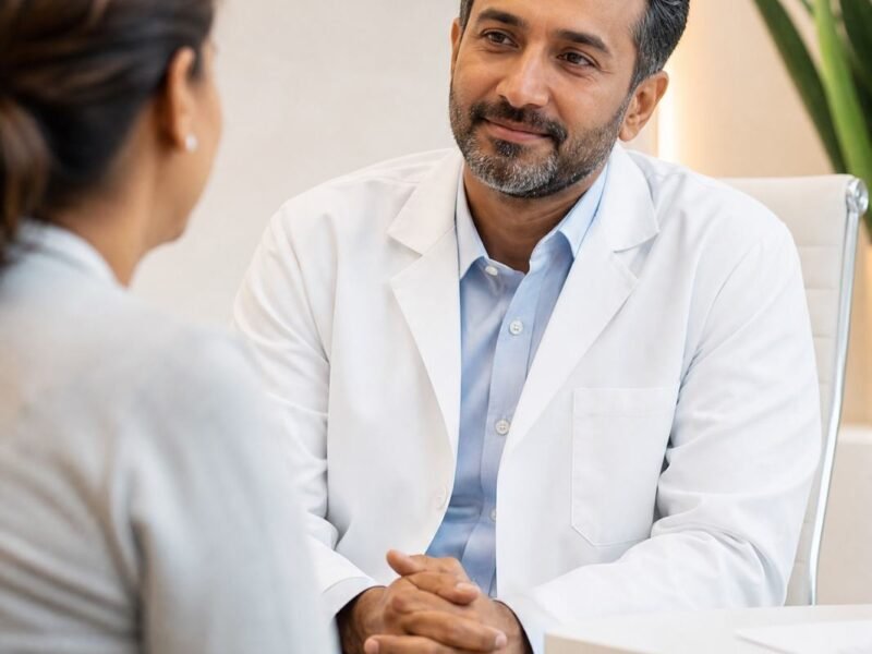 A provider listening closely during a consultation